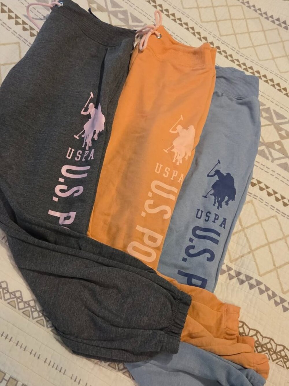 U.S. Polo Assn. Essentials Sweatpants with Pockets, Comfy 3 Pairs LARGE